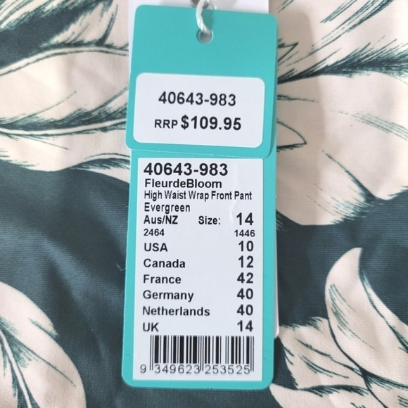 Seafolly Fleur de Bloom Wrap Front Bikini Bottom, Size 12 - Picture 5 of 6
